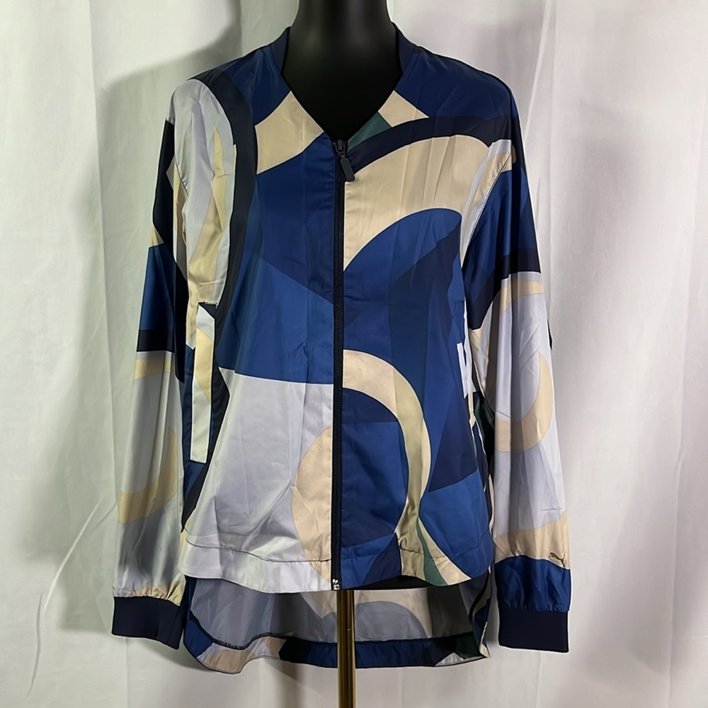Puma X Careaux Geo Print High Low Zip Front Active Jacket